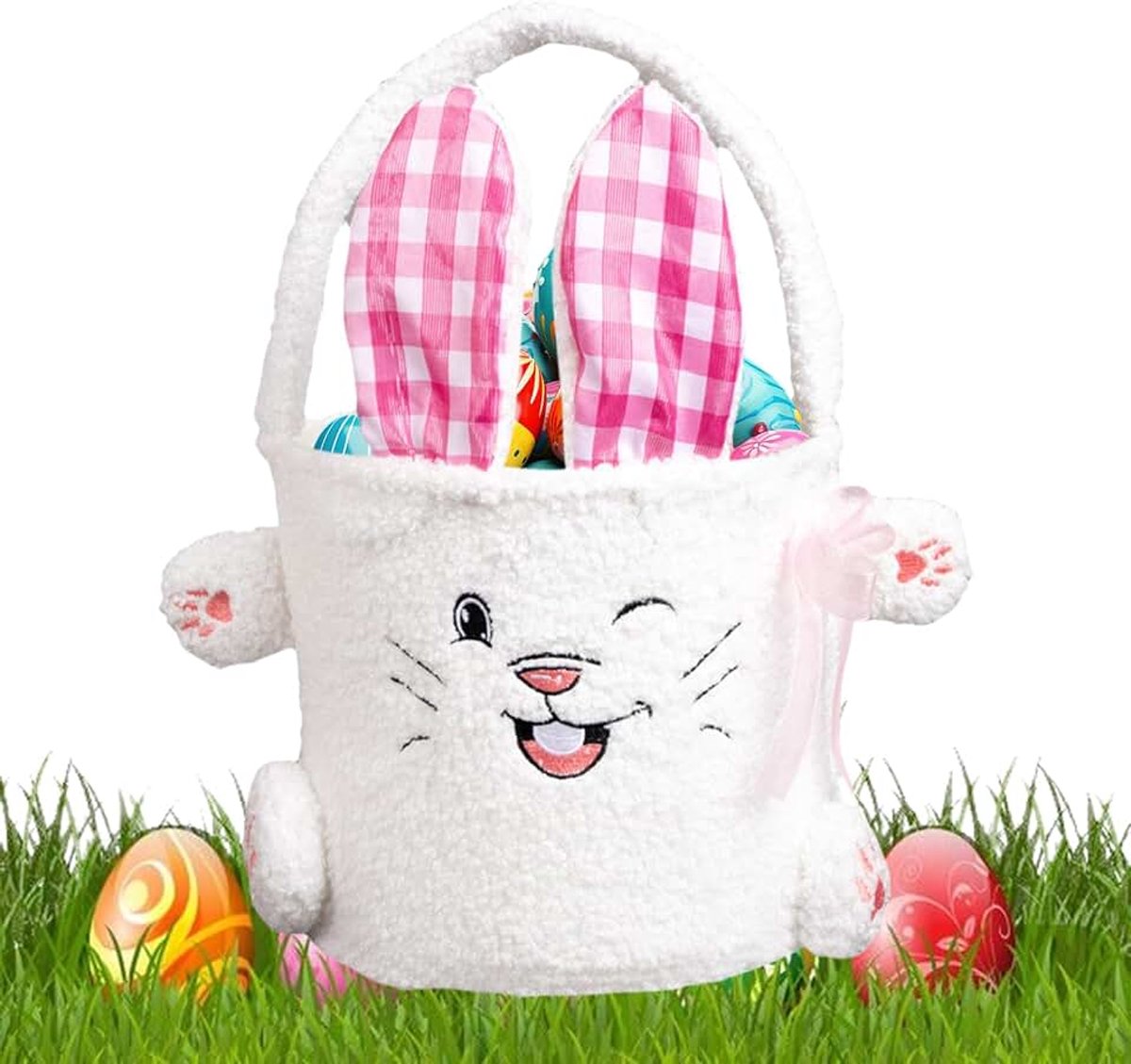 Pluchen Mand Pluchen Konijnen Mand Tas | Leuke Paas Draagtas Voor Snoep Viering Picknick Feest Thuis Samenkomst Festival