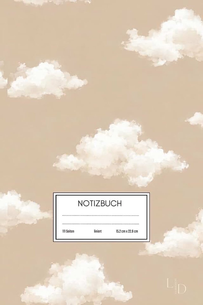 A5 liniert – Sanfte Wolken im Wasserfarbenstil: Aquarell Wolken Journal | 111 Seiten | Schreibheft für Schule, Büro, Studium & Alltag