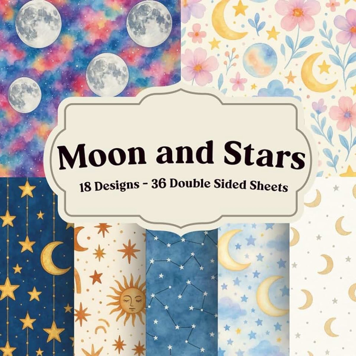 And Stars Scrapbook Paper Pad for Dreamy Night Sky Collage and Journaling: Celestial Background Pages for Scrapbooking, Junk Journals, Paper Crafts and Creative Layering