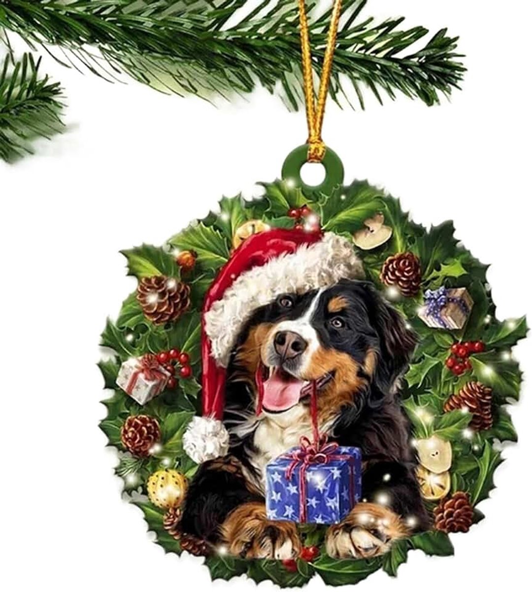 Kerst Krans Huisdier Hond Hang Ornamenten Auto Window Chrank Creatieve Trailer Kerstboom Decor