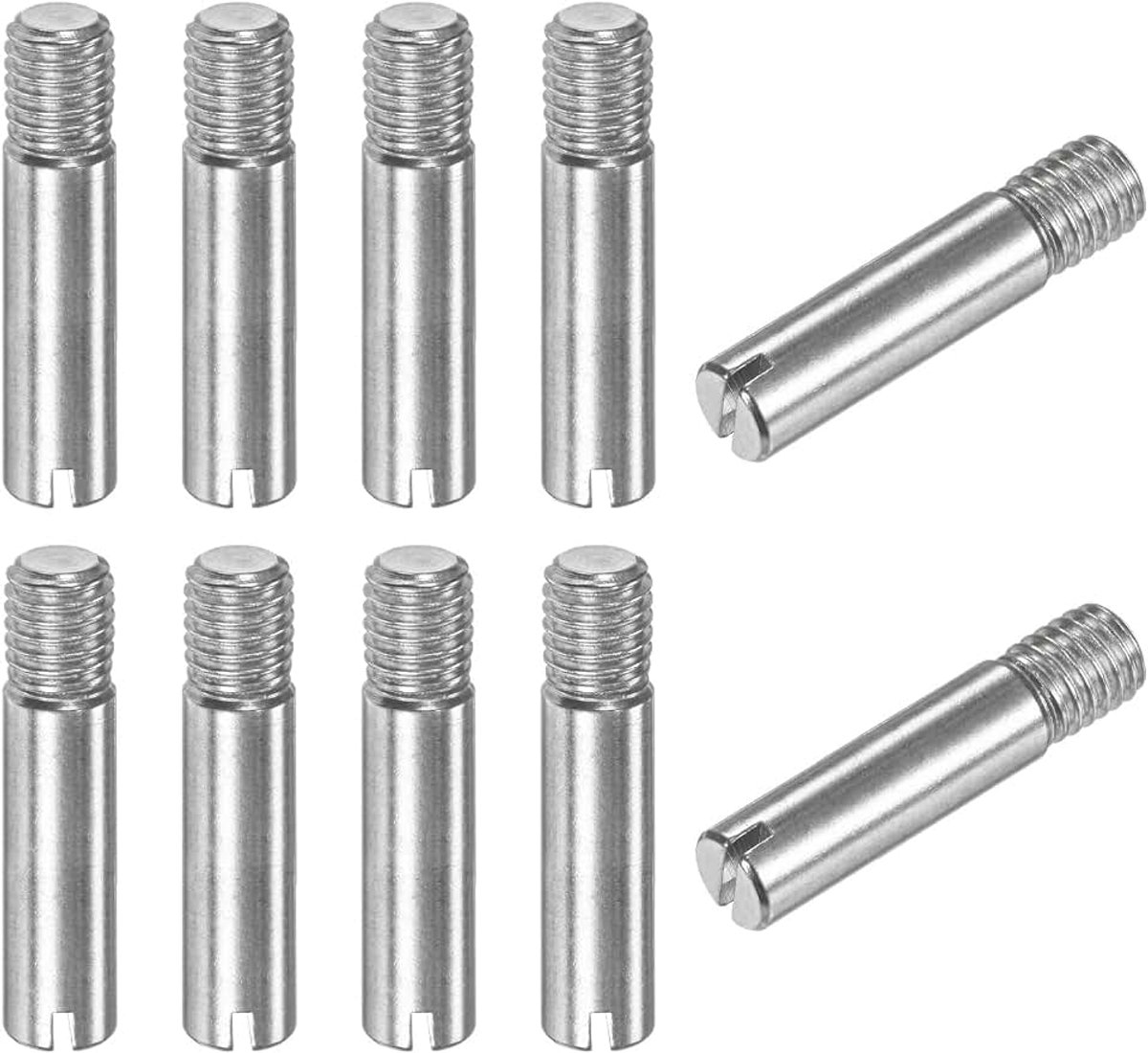 10 stuks 304 roestvrij stalen cilinderpennen met buitendraad, diameter 8 x 35 mm, spantpennen, schroefdraadstiften, metalen stiften, bevestigingsstiften, voor meubels, knutselprojecten