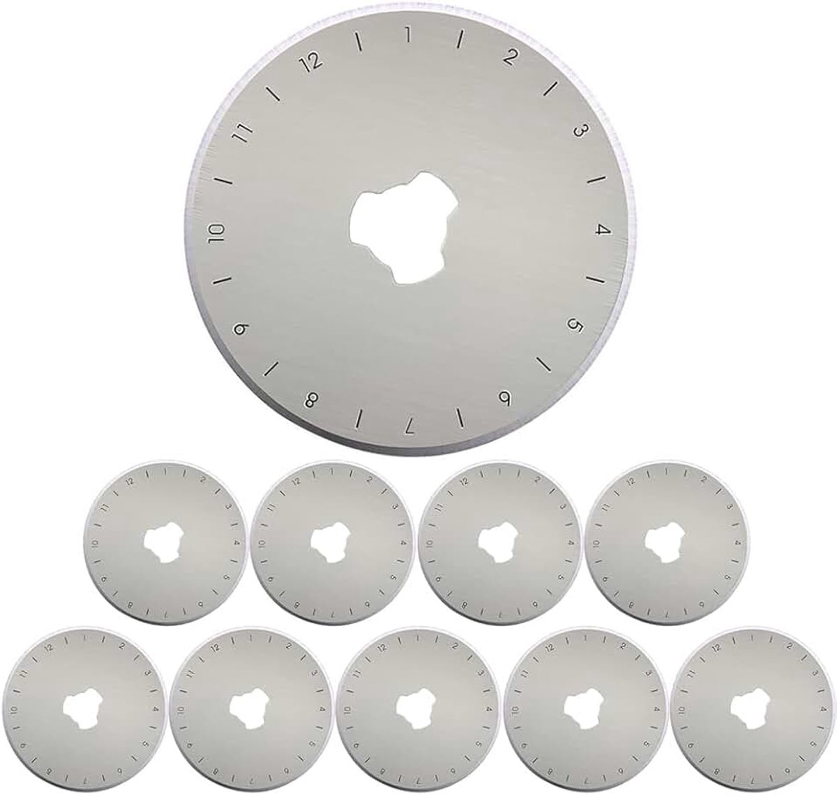 Cutter, 10 stuks, reservemesjes, cirkelsnijder, reservemesjes, snijmes, voor draaimes, 45 mm, geschikt voor snijder voor patchwork