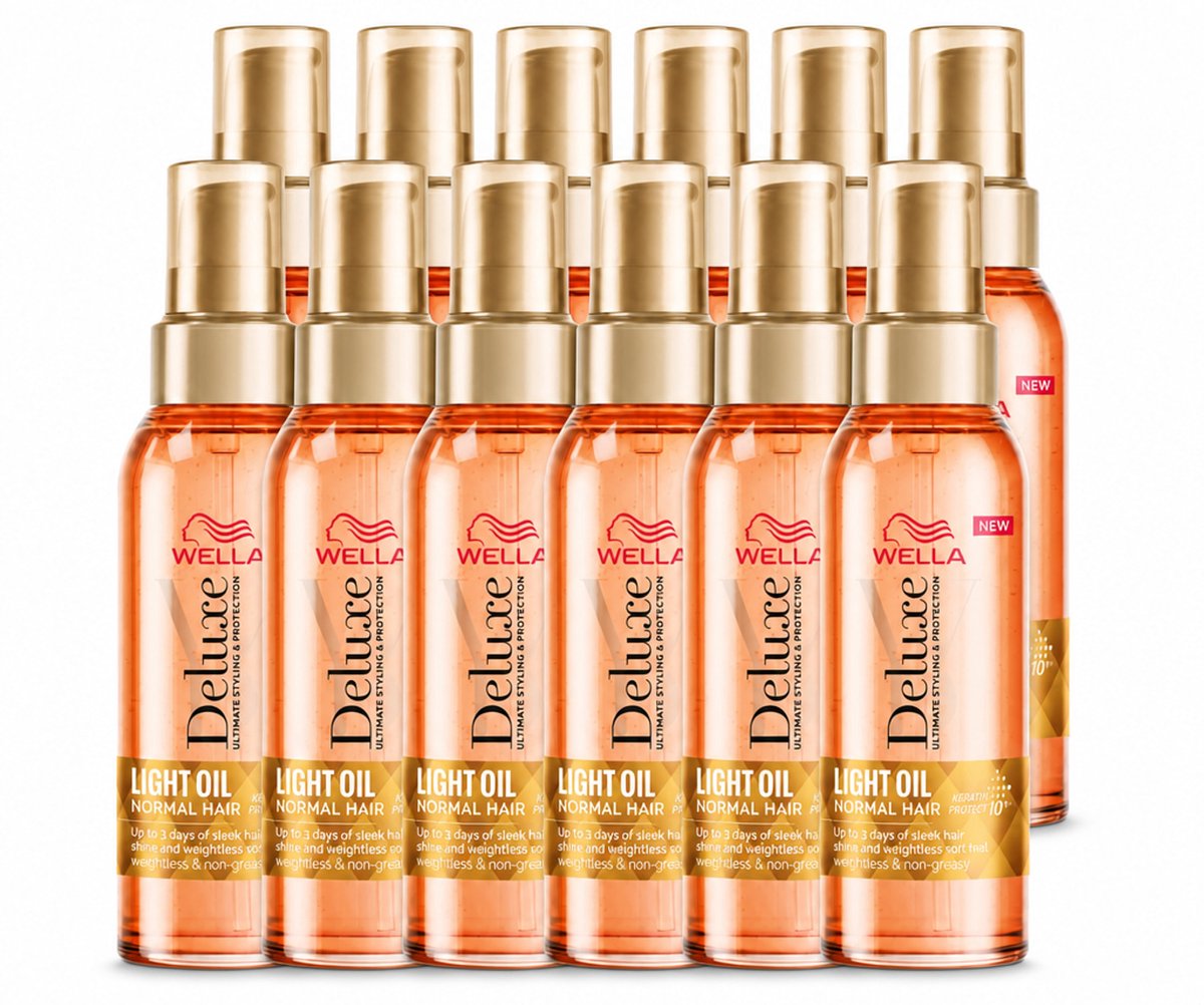 12 x Wella – Deluxe Oil Light – Haarolie – 100 ml - Voordeelverpakking - 12 stuks