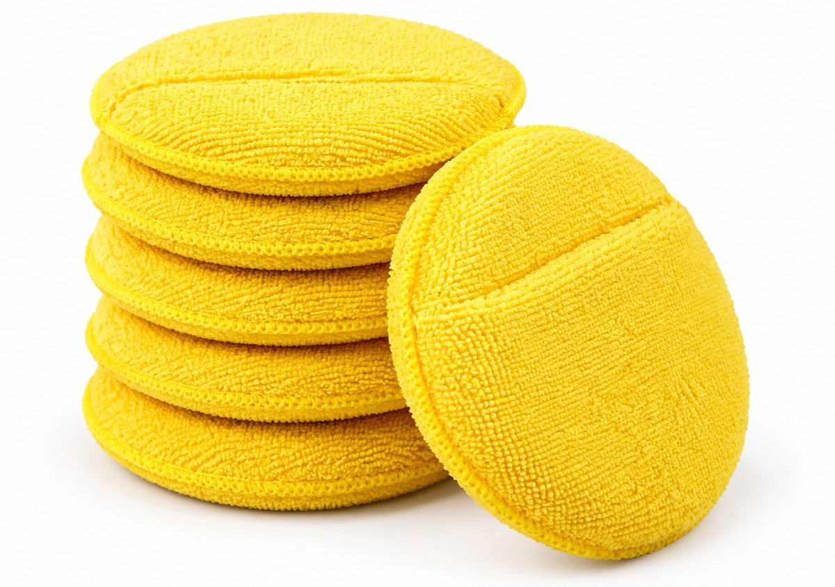 VHV - Auto reinigings en polijst spons - 20 stuks - Verbeterde versie met vinger opening - Schuim polijstpads - Hoge dichtheid schuimpad - Wasbaar - Zachte herbruikbare spons
