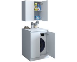Roomart ATLANTIC-V Wasmachine Ombouwkast 70x167 cm met Bovenkast - Wit