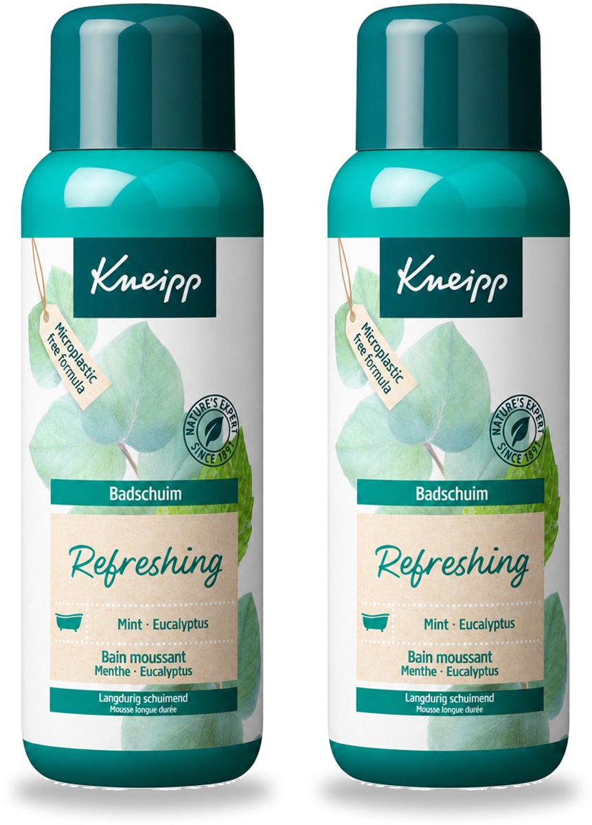 2 x Kneipp - Badschuim - Mint Eucalyptus - Verfrissend - 400 ml - Voordeelverpakking - 2 stuks