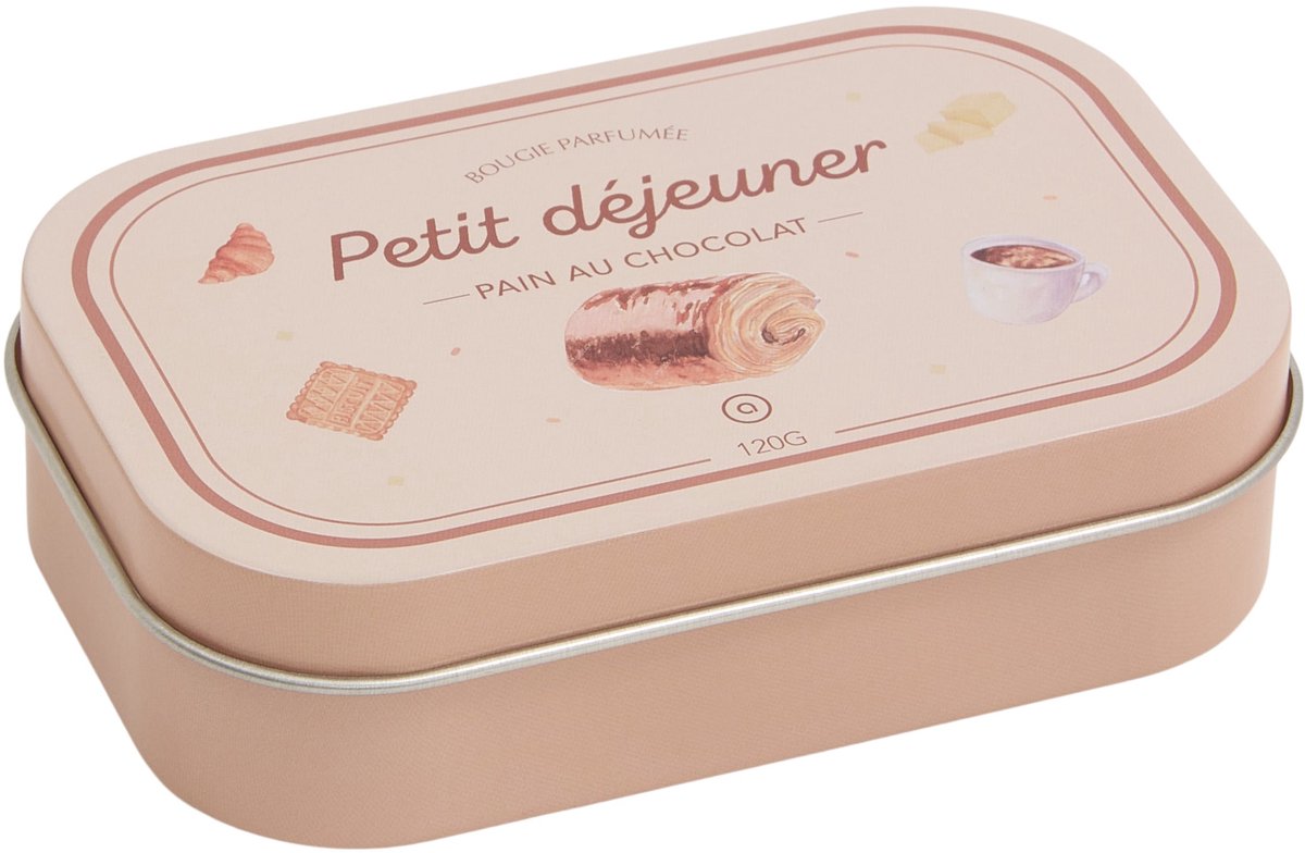 Atmosphera Fra Geurkaars in Blik - 11x7x3cm - 118g - Brandtijd 7u - Pain au Chocolat Roze