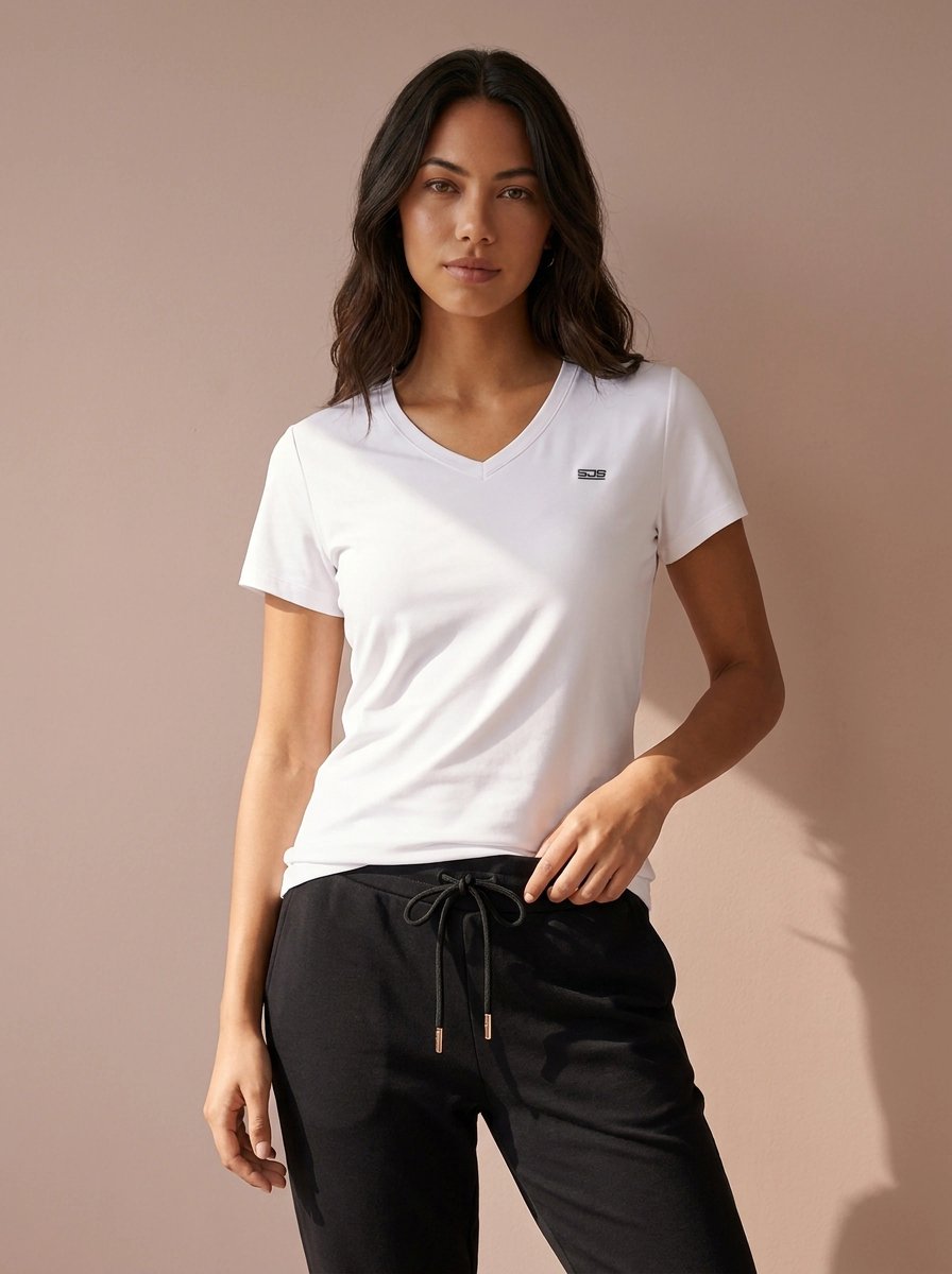 Sjeng Sports INES - Maat: S Real White - Tennis Shirt Vrouwen - Sportshirt - 90% polyester, 10% elastaan