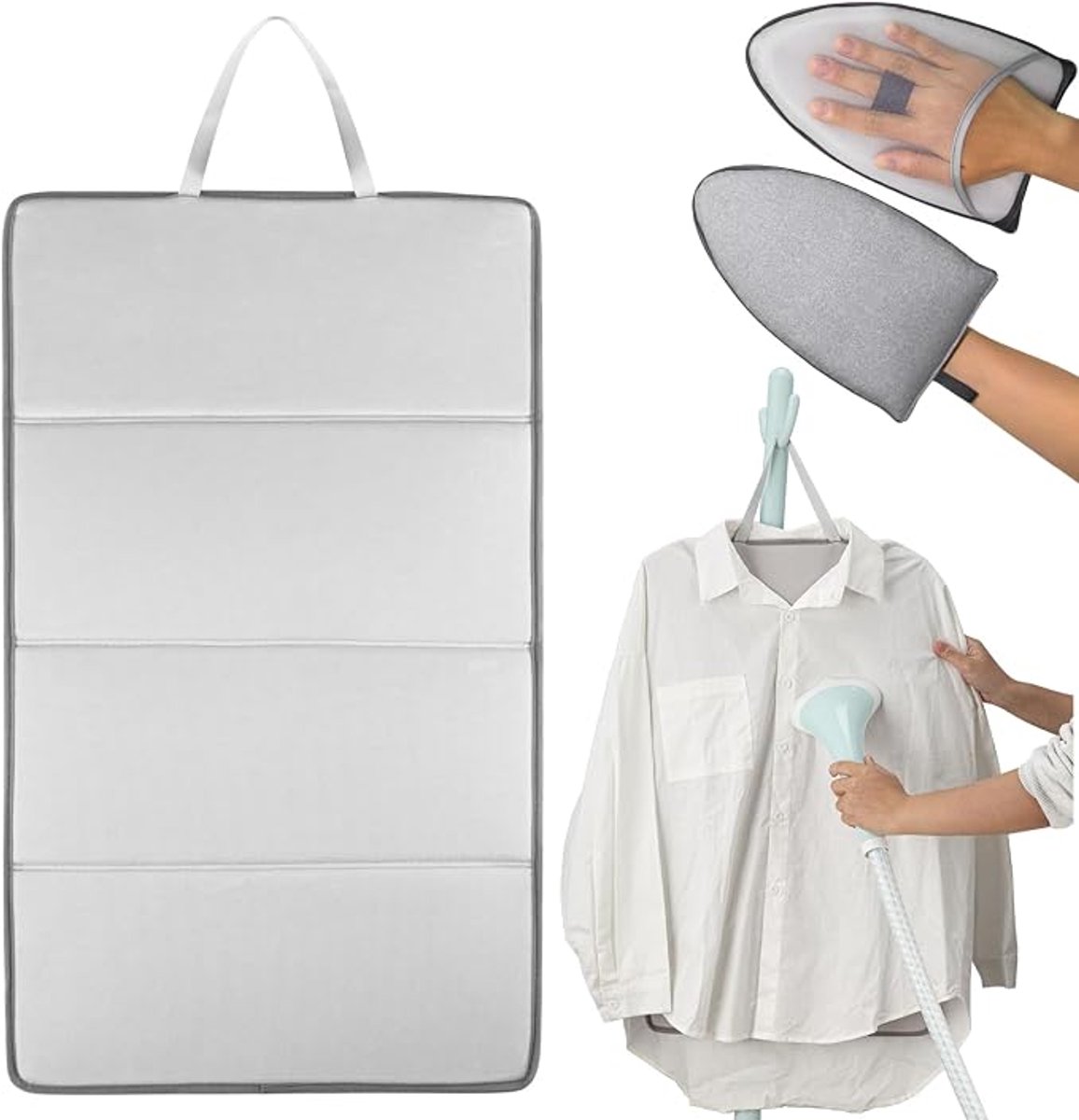 Stoomplank - Kleding Stoombord Opvouwbaar - Stoommat voor kleding - Wandstrijkplank - Strijkmat - Strijkhandschoen inbegrepen - Een ideale keuze voor thuis en op reis