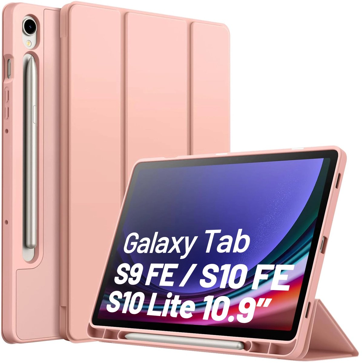 Alogy - Tablethoes BookGuard™ - Galaxy Tab S9 FE/S10 FE/S10 Lite - Met stylusvak - Roze