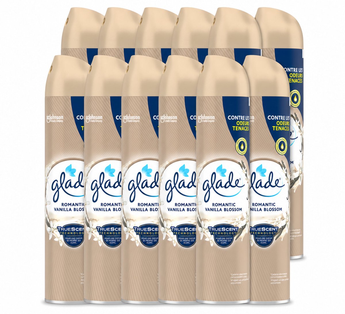 12 x Glade – Luchtverfrisser Spray – Romantic Vanilla Blossom – 300 ml - Voordeelverpakking - 12 stuks