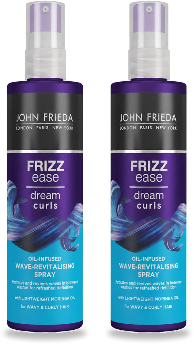2 x John Frieda – Spray – Frizz Ease Dream Curls Oil Infused Revitalising – Hydraterend en verfrissend – 150 ml - Voordeelverpakking - 2 stuks