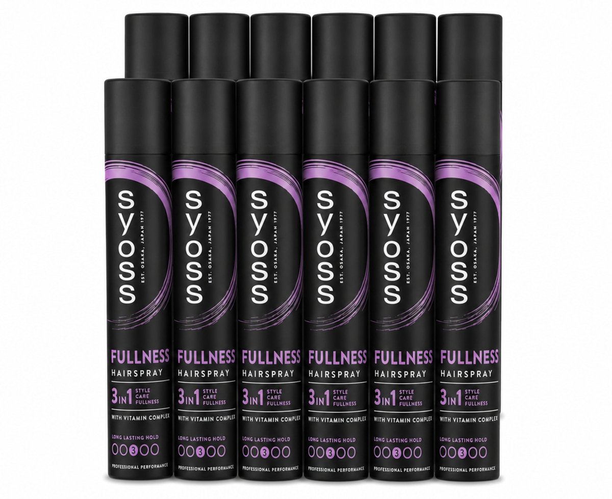 12 x Syoss - Fullness - Haarspray - Volumineus Zonder Gewicht - 300 ml - Voordeelverpakking - 12 stuks