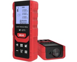 Noyafa Laser Afstand Meter – Meetlat – Oppervlakte opmeten – Rood/Zwart - 70 meter