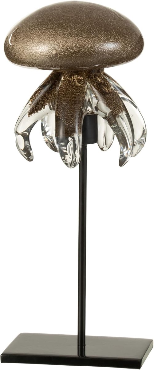 Kwal op standaard, glas, bruin, groot