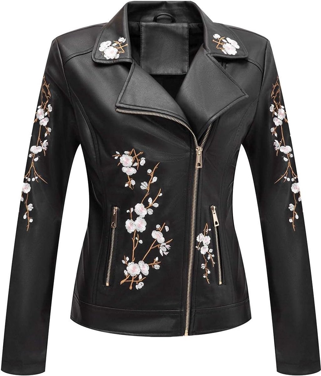 Faux Leren Jas Voor Dames, Zip Up Motorfiets Korte PU Moto Biker Jas Getailleerde Slanke Uitloper