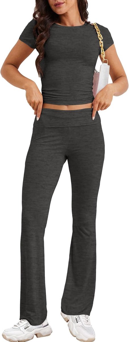Dames herfst lounge set lange mouwen bovenstuk en yoga broek trainingspak vrije tijd outfit fitness sportkleding set