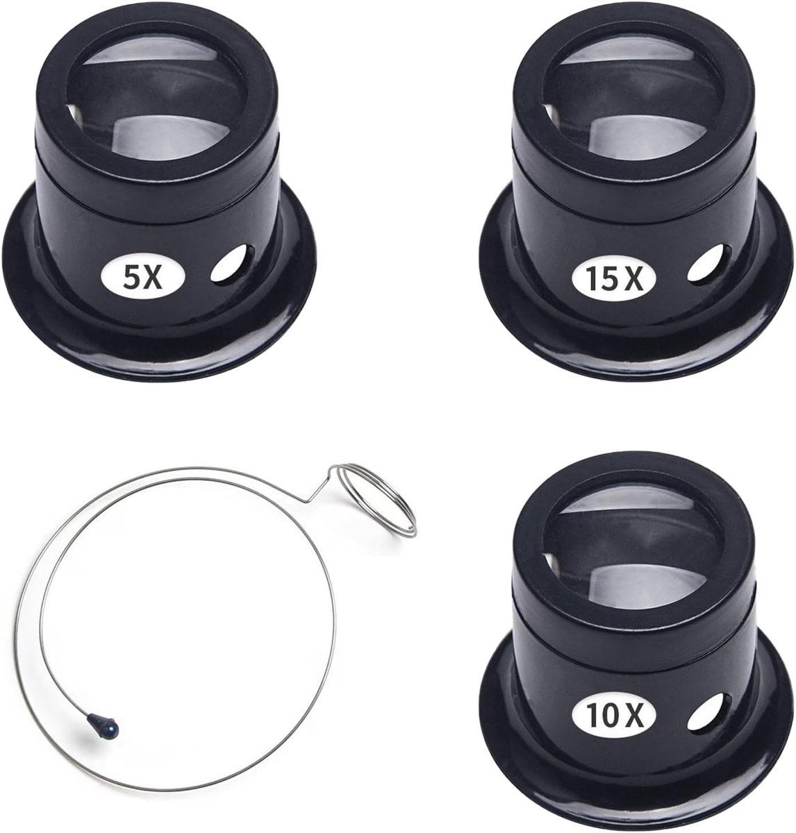Horloger Monoculair 5X10X15X - Reparatie Horloge Sieraden met Vergrootglas voor Munt, Postzegels