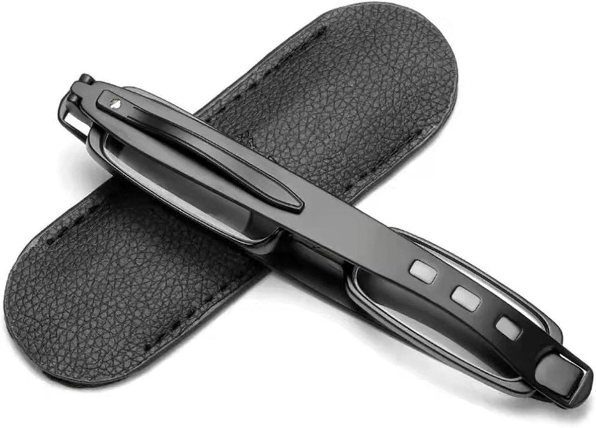 Compacte opvouwbare leesbril voor dames en heren, 360 graden rotatie, leeshulp, licht, TR90, zichthulp, klein, smal, inklapbare bril met leren etui