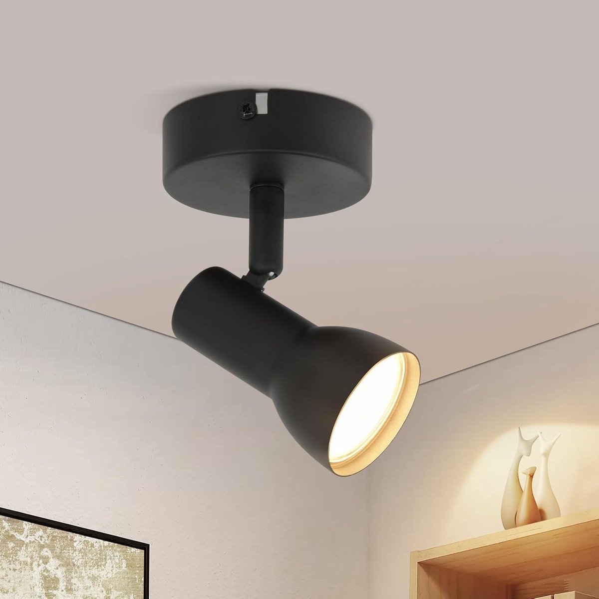 1 lamp modern design plafondspot 350 graden draaibaar wit metaal