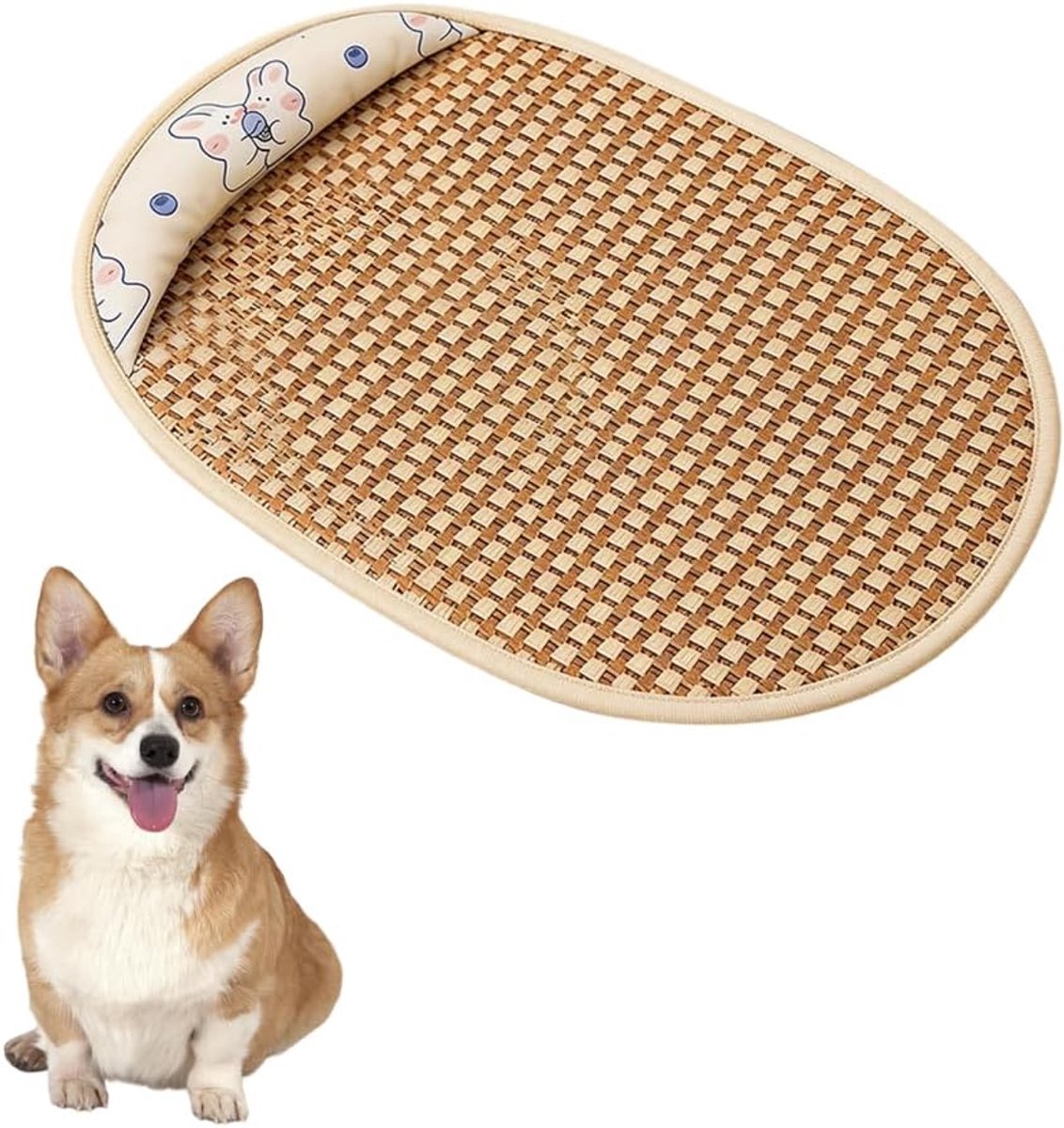 Huisdier Koelmat, Ademend Gewatteerde Ronde Rand Zomer Hond Slaapkussen, Honden Geweven Linnen Matten Nest voor Kat Kleine Hond Konijn Indoor Cage Sofa Gebruik