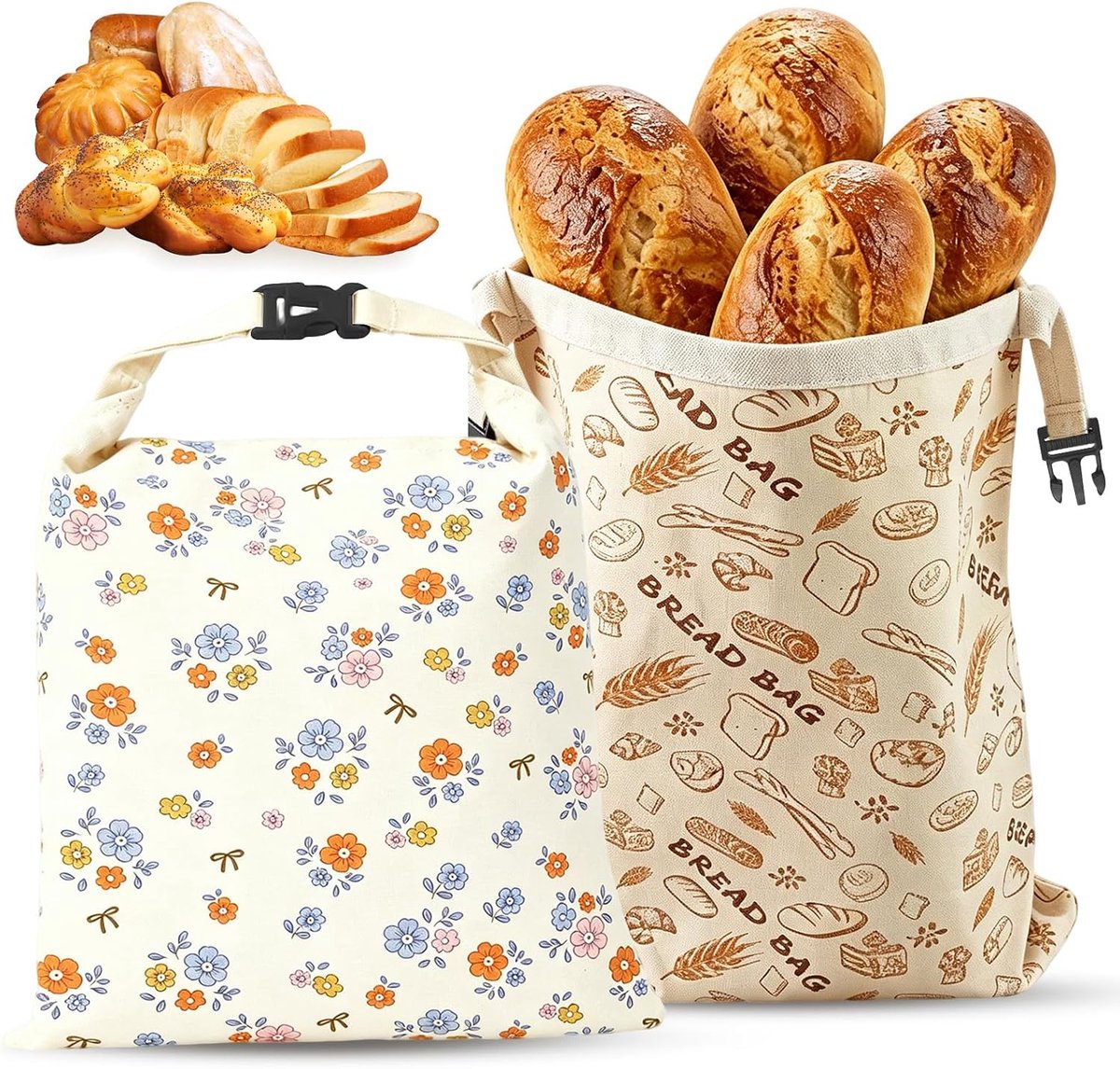 2 stuks broodzakken van bijenwas, 43 cm × 33 cm, opbergzakken van katoen, bedekt met natuurlijke bijenwas, herbruikbaar, zak om de versheid van brood te houden, voor zelfgemaakt brood