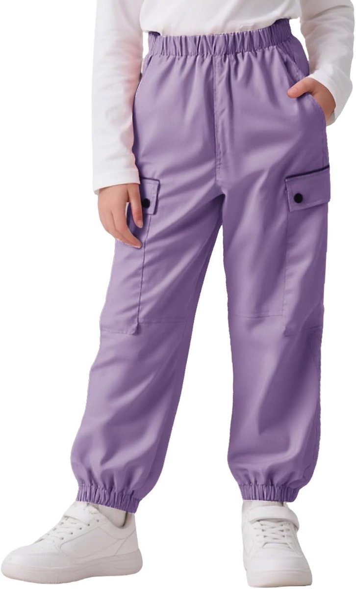 Jongens Meisjes Waterdichte Winddichte Joggingbroek Ademend Mesh Voering Trekkingbroek met Elastische Tailleband en Zakken Sportbroek voor Kinderen 7-14 Jaar