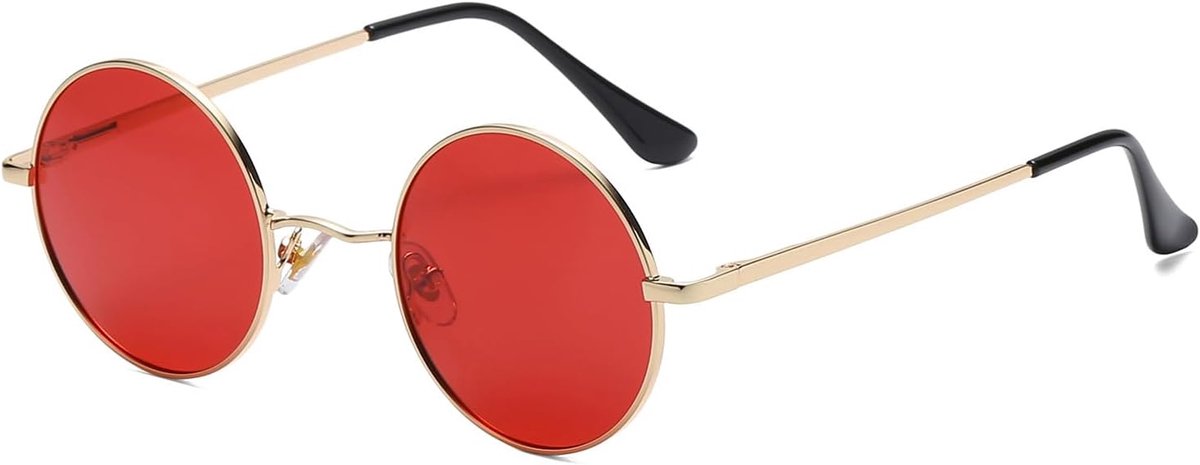 Ronde gepolariseerde zonnebril voor dames en heren, vintage ronde punk-stijl bril met UV400-bescherming