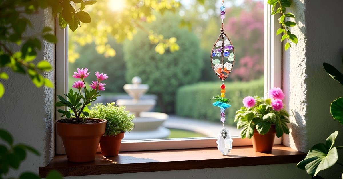 Suncatcher - Szetosy Sun Catchers voor Windows Kleurrijke Blad Ornamenten Glas Suncatcher Regenboog Maker voor Huis Tuin Auto Decoratie