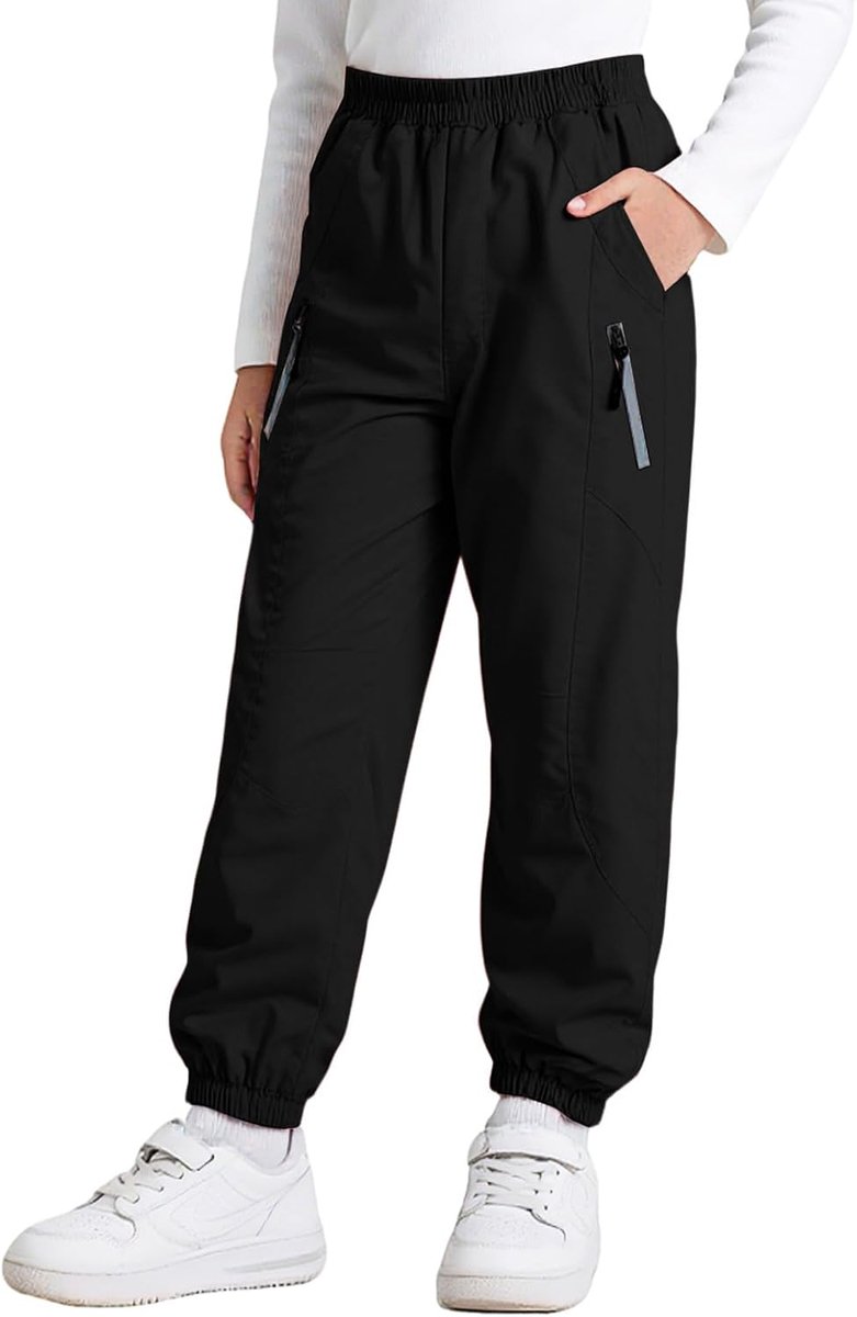 Wandelbroek Outdoorbroek Waterdichte Wandelbroek met Reflecterende Strepen Zachte Mesh Voering Winddicht Regenbroek Lichtgewicht Jongens Meisjes Broek voor Camping Sport Maat 122-164
