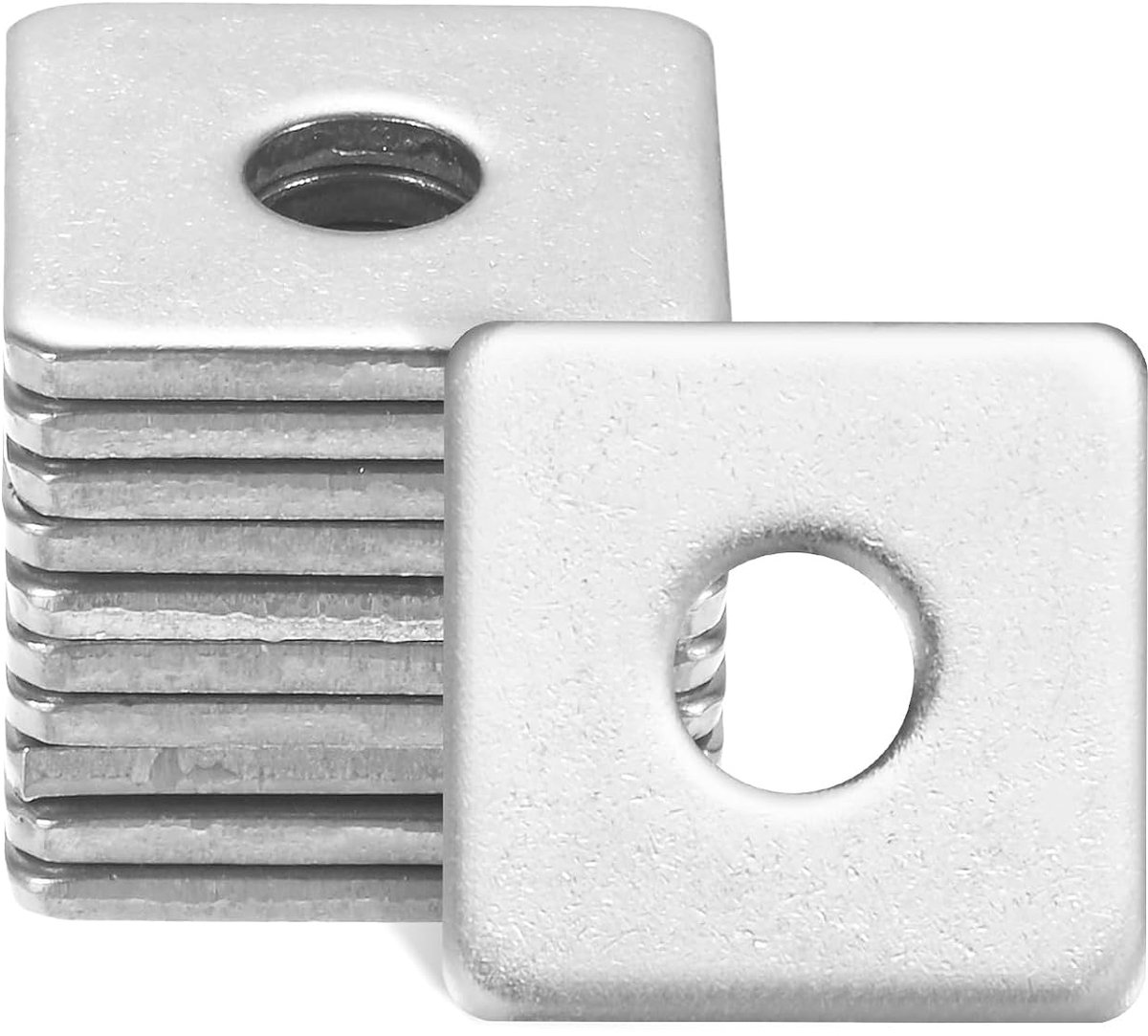 Vierkante sluitringen, geschikt voor M6-bouten, afdichting van roestvrij staal, platte afstandhouder voor bouw/hardware, 0,79 inch OD 0,23 inch ID 2 mm, dikte afstandhouders