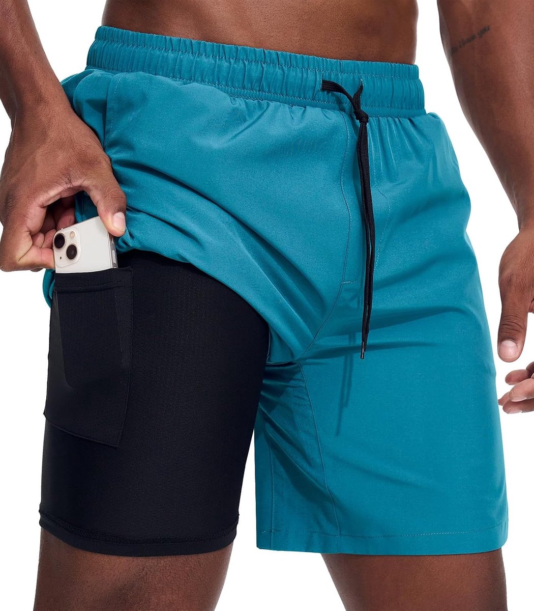 Shorts, 2-in-1 hardloopshorts met ingebouwde zakken