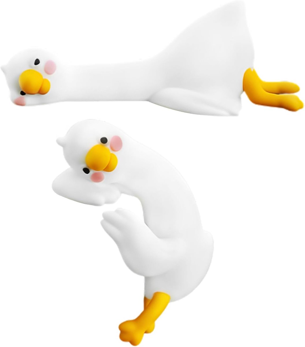 2 stuks mini hars ganzenbeeldje, schattig bureauaccessoires kleine gekke ganzenbureaudecoratie, 3D-knutselharssculptuur, perfect voor weergave in auto's, huizen en kantoren