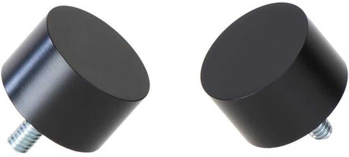 Eindknoppen voor Gordijnstangen van 7/8 en 1 Inch Diameter - Zwart