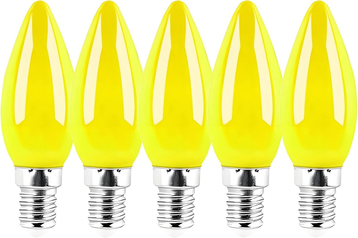 5 Set Groen E14 1W 220V LED Gekleurde Lampen, Plastic Afdekking, Niet Dimbaar, voor Outdoor Indoor String Wedding Party Bar Sfeer Decor