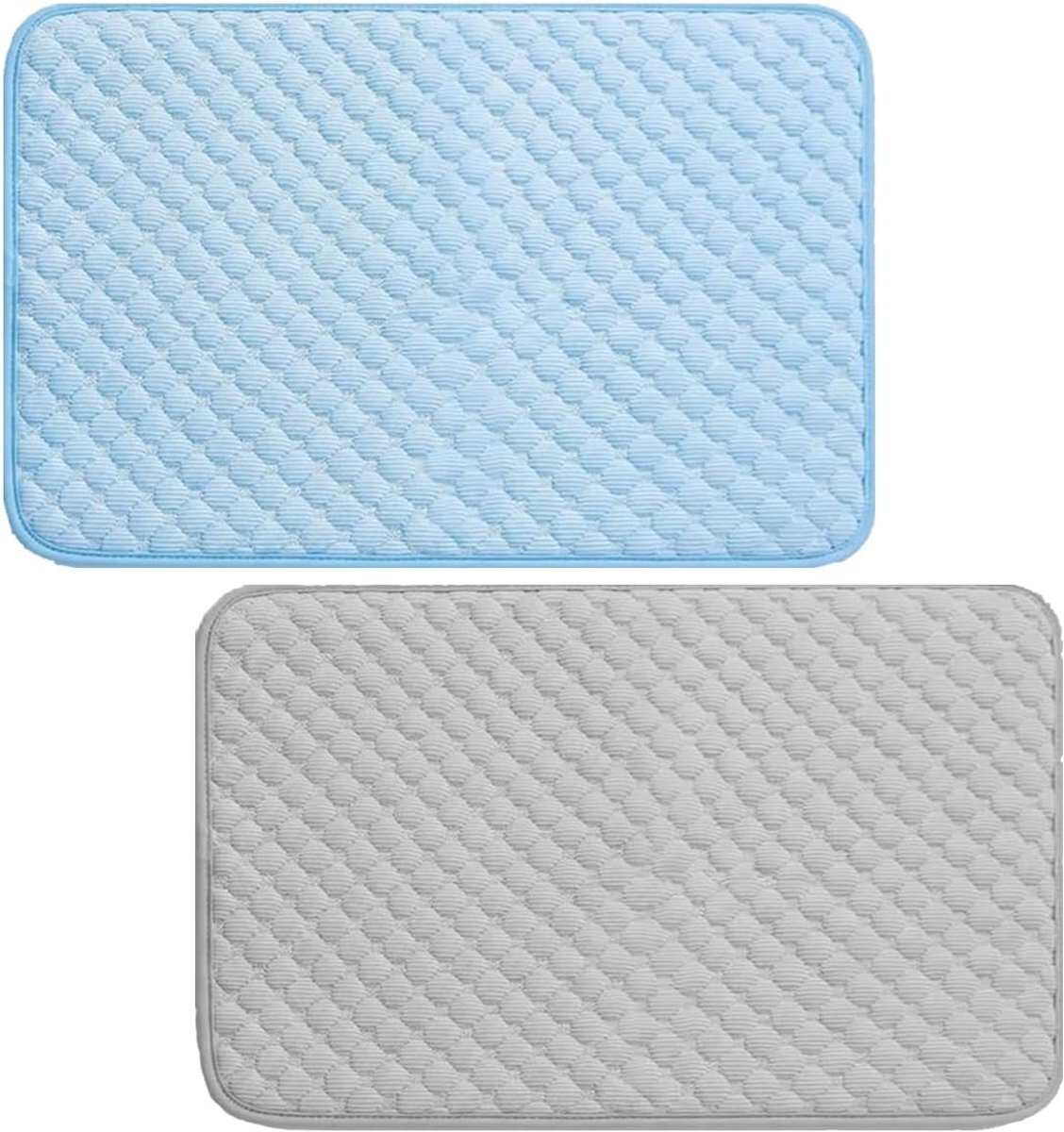 Koelmat voor honden, 2 stuks, koelmat voor de zomer, zelfkoelende hondenmat, duurzaam, draagbaar en wasbaar hondendeken, geschikt voor honden en katten in de zomer (grijs en blauw, 60 x 80 cm)