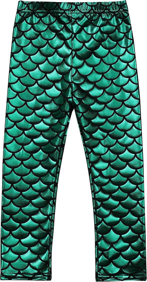 Leggings voor meisjes, leggings met hoge taille, metallic broek van kunstleer, voor kostuums en verjaardagen