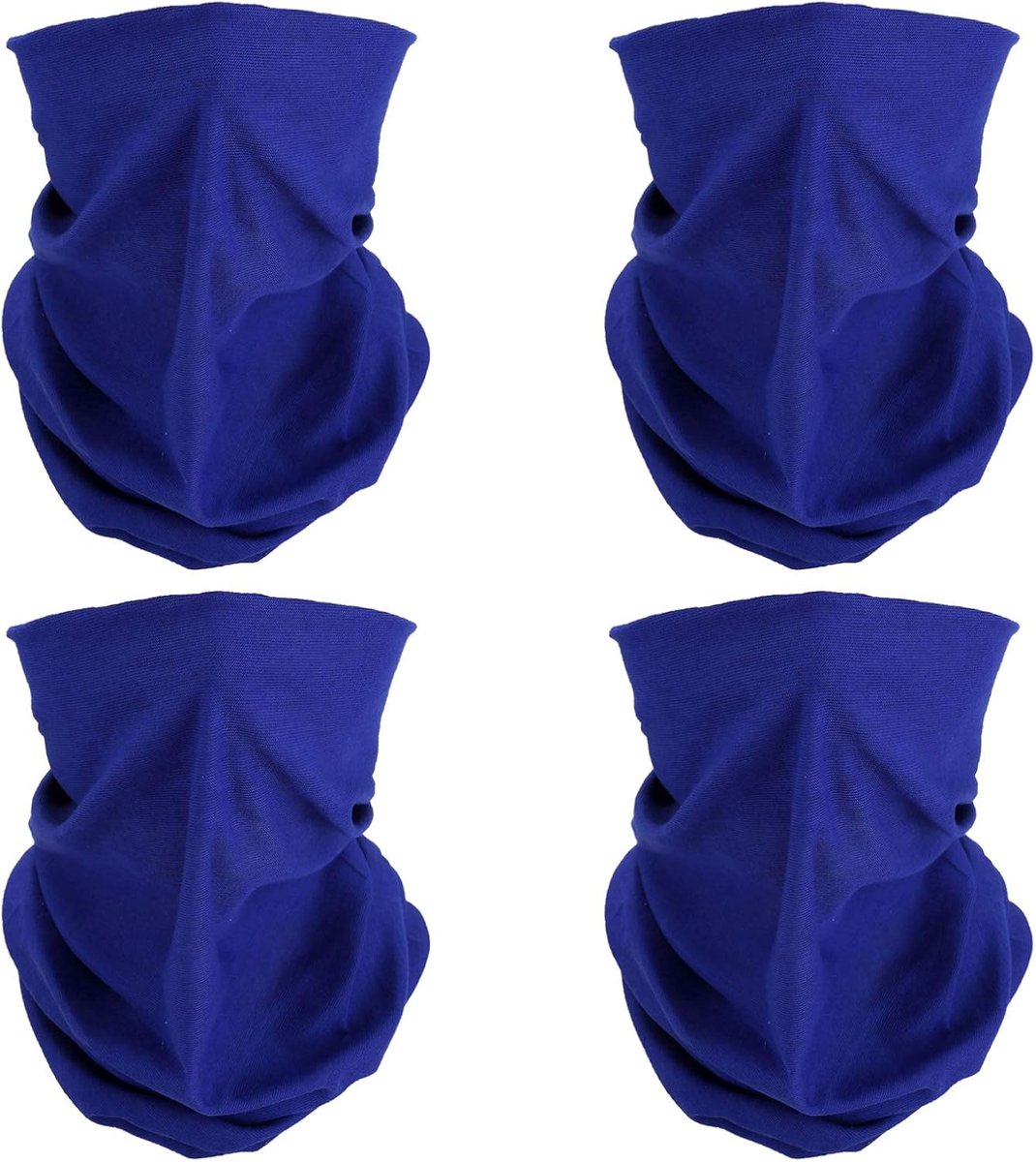 4 Hoofdband Bandana Bivakmuts Halfgelaatsmasker Schild Hoofd Haarsjaal Nekbeenkap Muts Multifunctioneel Voor Dames Heren Ademend Herbruikbaar Wasbaar Blauw