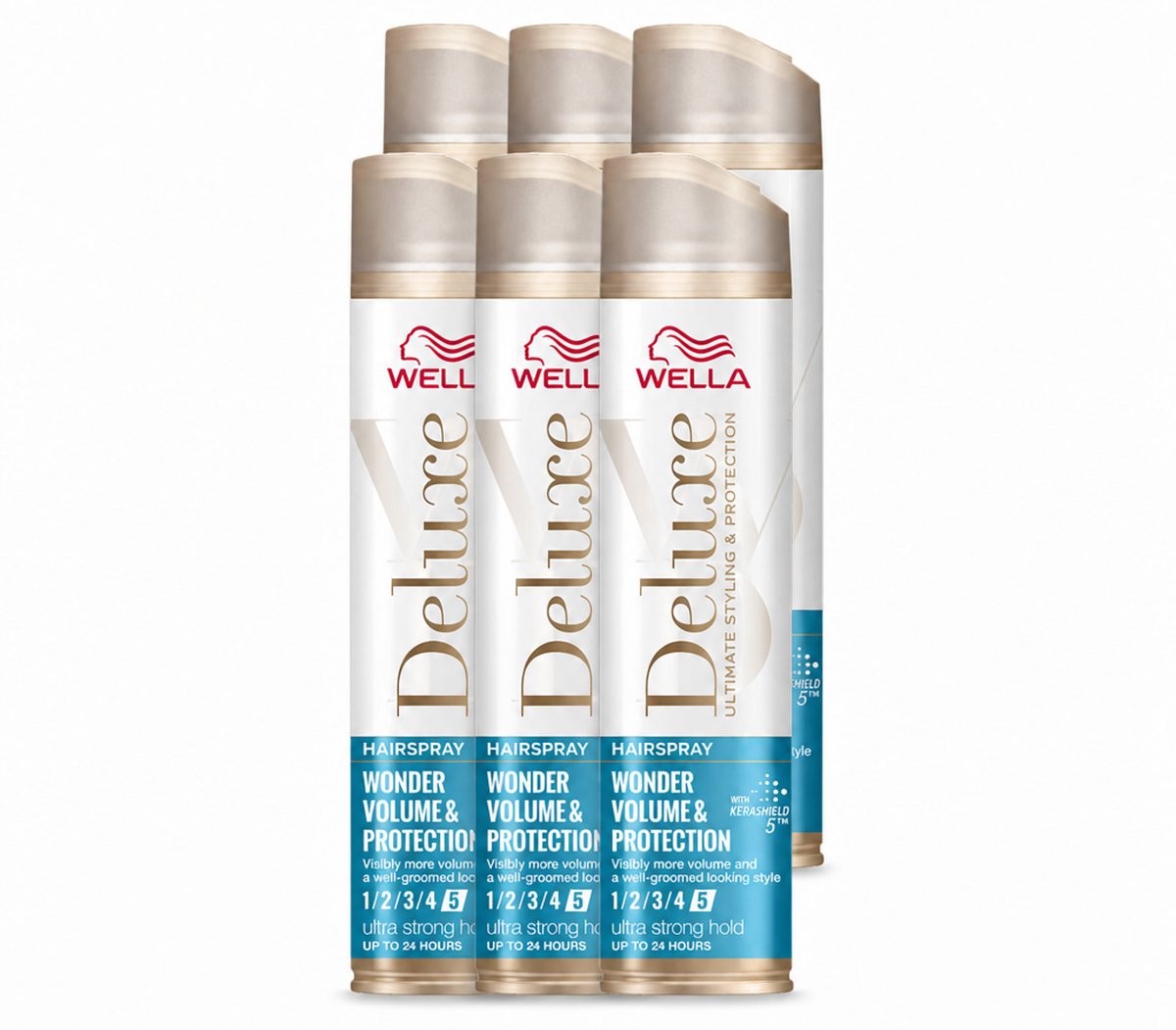 6 x Wella – Deluxe Volume & Protection – Haarspray – 250 ml - Voordeelverpakking - 6 stuks