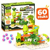 Flero Ball Dash Knikkerbaan - Constructiespeelgoed - 60 Delig - Dino Racebaan - STEM Speelgoed Vanaf 3 Jaar - Educatief Montessori Speelgoed, Speelgoed zonder Scherm, Verjaardagscadeau, Sinterklaascadeau, Kerstcadeau voor Jongens en Meisjes