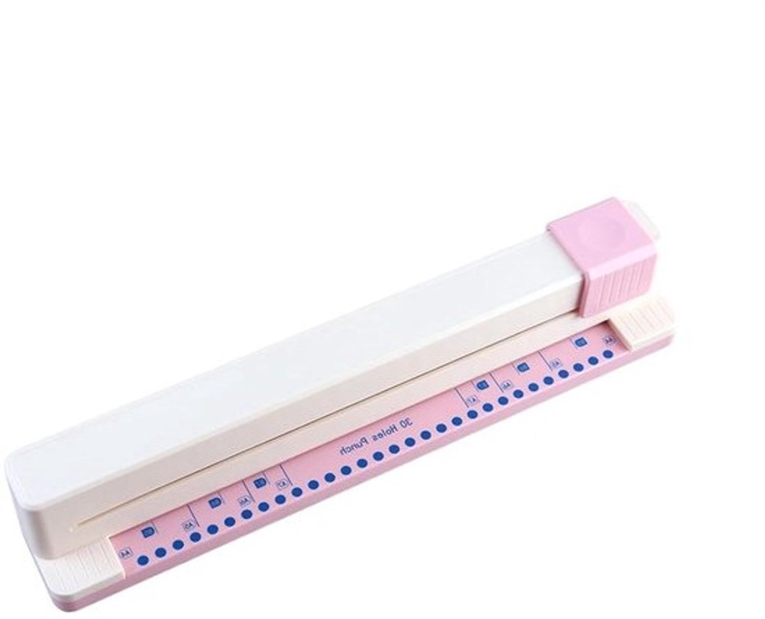 Papierpons 30 Gaten - Verstelbare pons - Planners maken - Soepel schuifmechanisme - 5 Vel Capaciteit - Roze