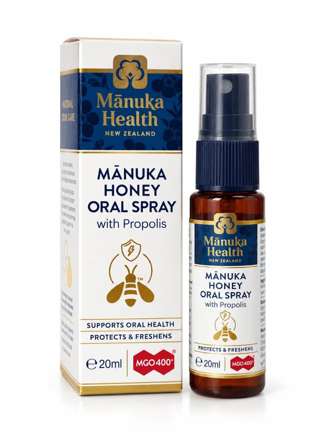 Manukahoning MGO 400+ - Mondspray - Manuka Health - 20ml - Propolis Manuka - Manuka Spray - Propolis keelspray