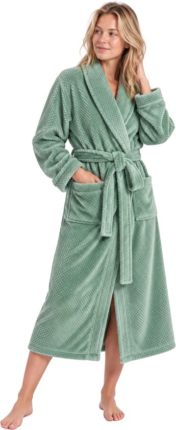 Badjas dames LingaDore - fleece - 4 kleuren-mint-l/xl