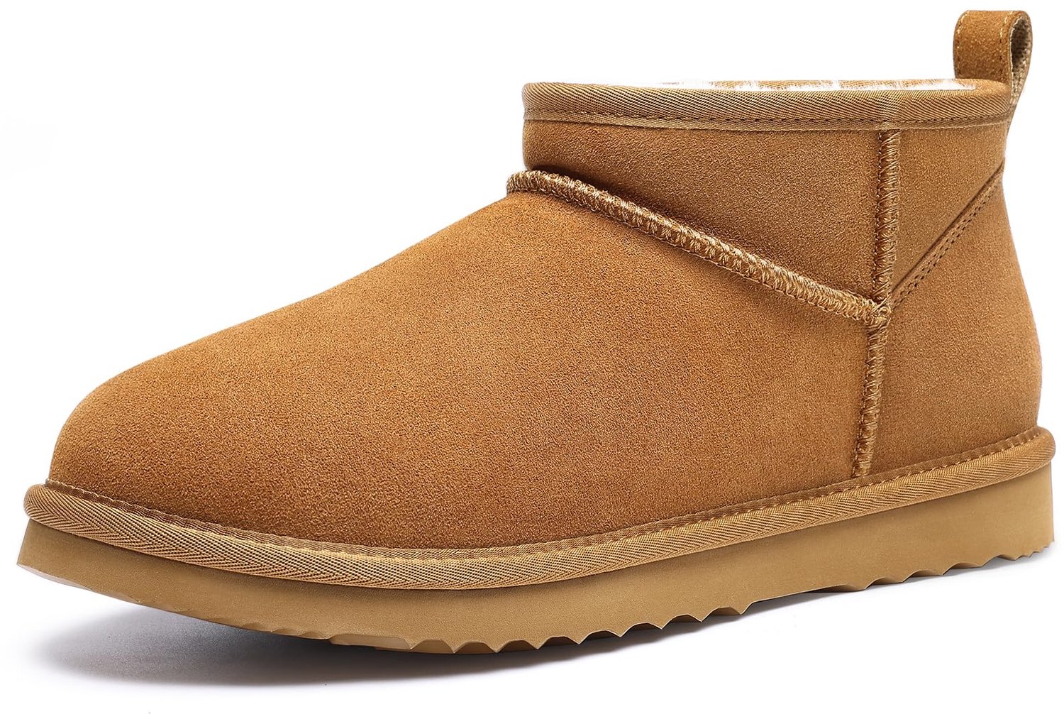 Olanly Dames Snowboots suède Boots Warme winterschoenen dames Antislip Dunne zool Verdikte voering van imitatiewol – 40 Geschikt voor voetlengte van 24.89cm Kastanjebruin