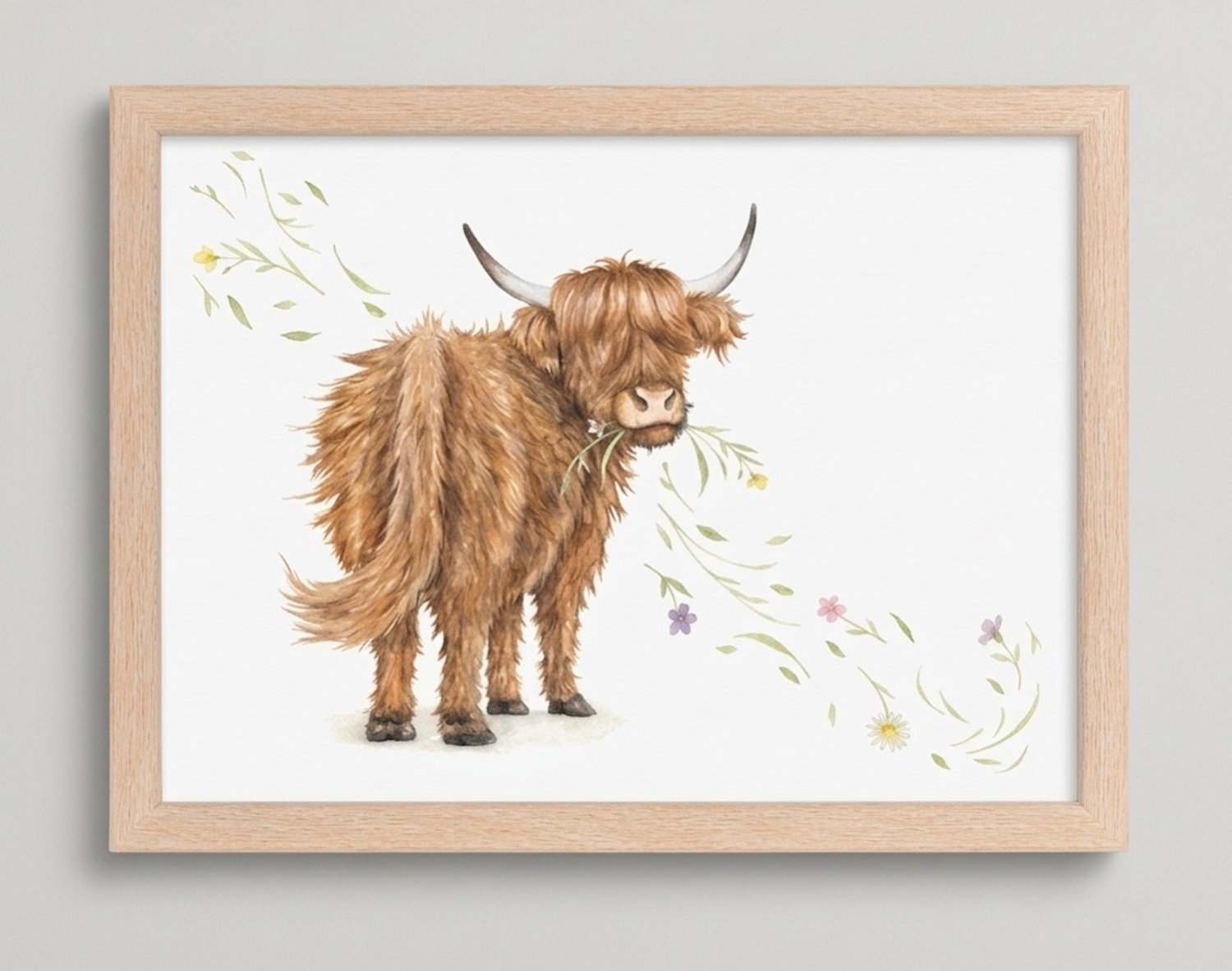 Laptray - Schoottafel - Schootkussen - Laptoptafel - Dienblad met kussen Schotse hooglander kijkt om 44x34x6 cm met Pepermuntdoosje