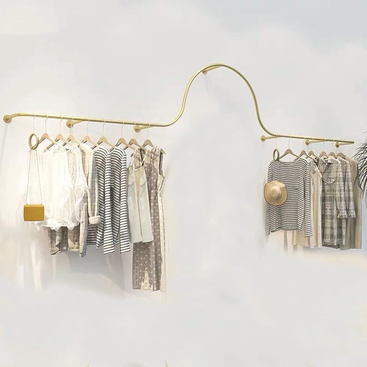 Modularis Industrieel Wandgemonteerd Kledingrek – Heavy-Duty Metalen Buis Kledingsysteem & Multifunctionele Kledingstang voor Boetiek, Retail Display, Showroom & Inloopkast – 200cm / 250cm / 300cm / 350cm / 400cm