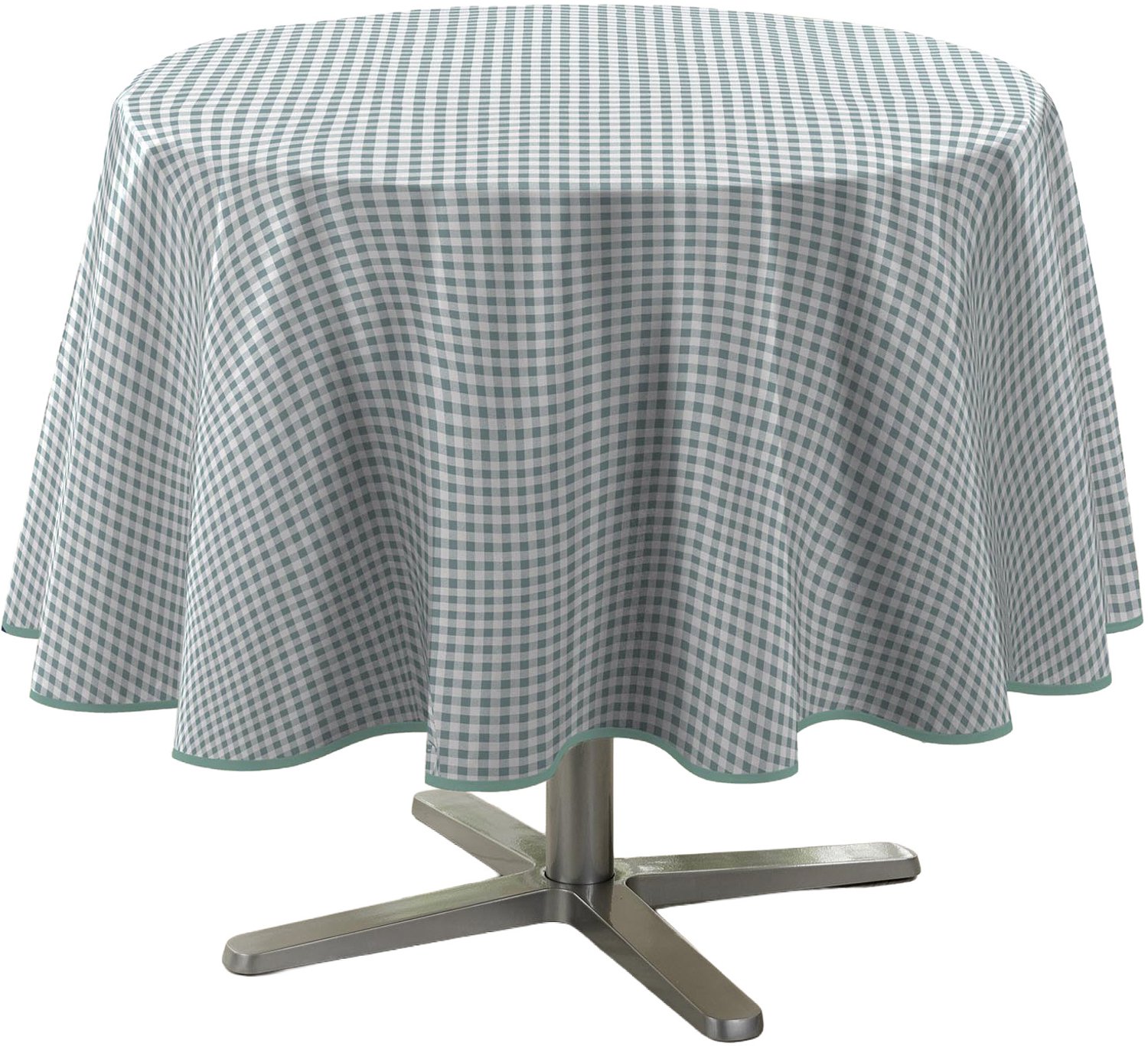 Douceur d'intérieur - Ronde tafelkleed MINI VICHY, Ø 160 cm, ruitpatroon - blauw