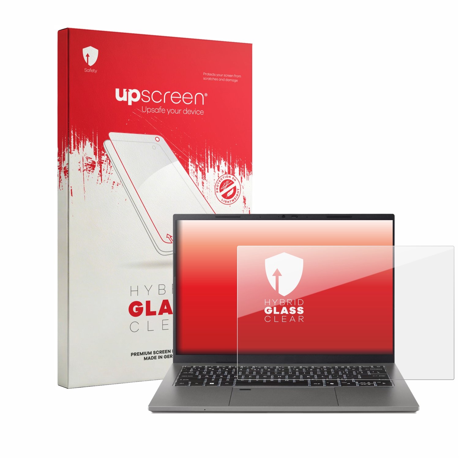upscreen - Screenprotector voor Acer TravelMate X2 14 - Folie Beschermfolie Beschermglas transparant