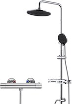 Auralum Max Regendouche RVS - Ø 25 cm - Handdouche met 3 standen - met Self-Cleaning Doucheset - Inclusief thermostaatkraan - Regendoucheset - Waterbesparend - Chroom