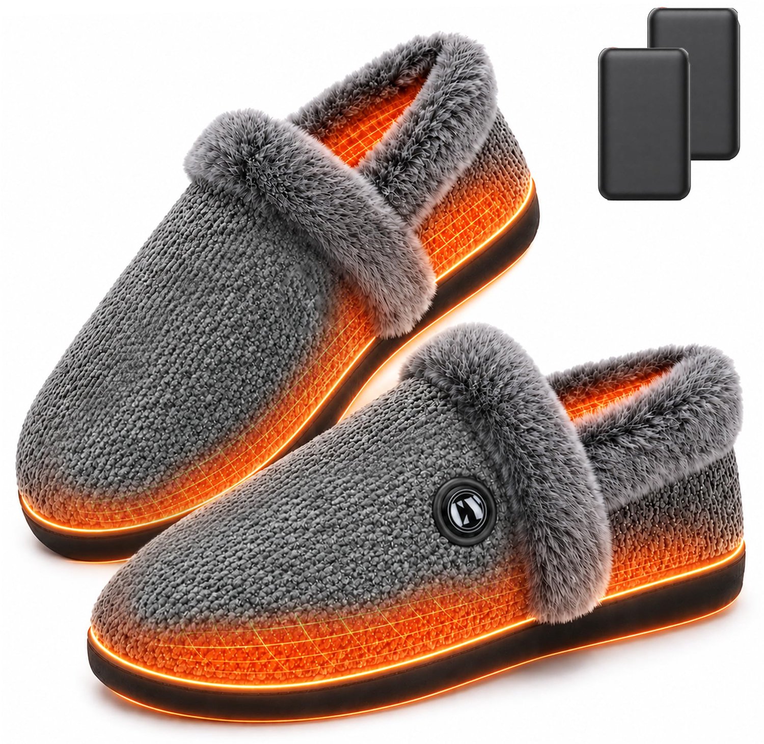 Elektrische Verwarmde Pantoffels - Oplaadbare Voetverwarmers - Warme Sloffen voor Heren en Dames - Draadloos - Comfortabele Voetwarmer voor Thuis - Maat XL
